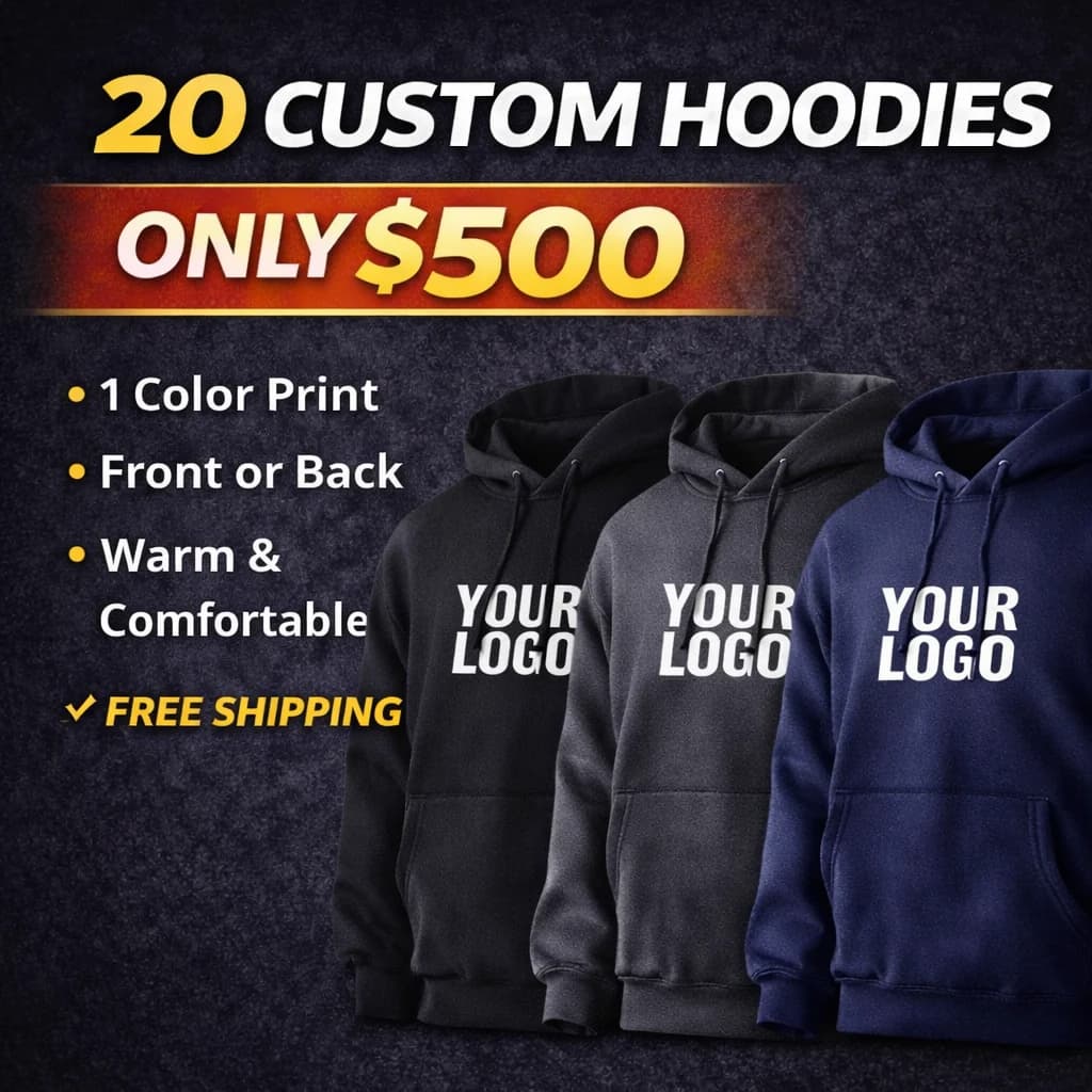 20 Hoodies for $500